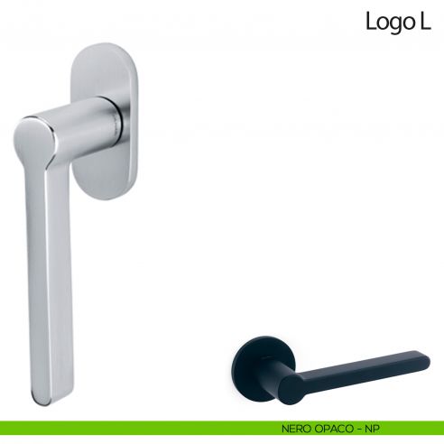 Maniglia per finestra martellina DK Logo L Olivari neropaco
