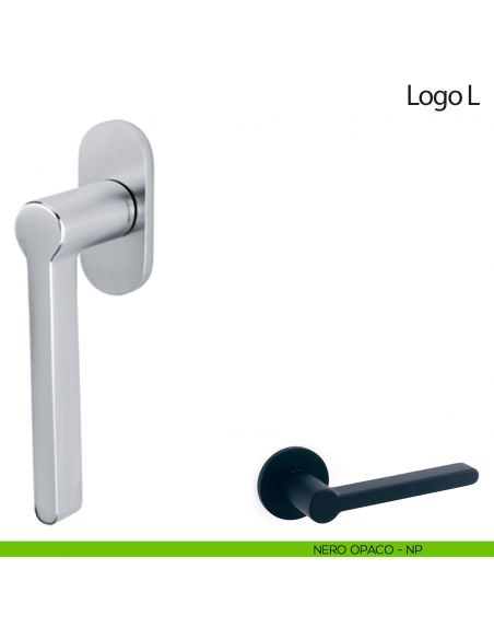 Maniglia per finestra martellina DK Logo L Olivari neropaco