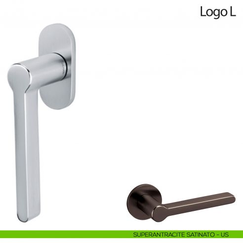 Maniglia per finestra martellina DK Logo L Olivari superantracite satinato