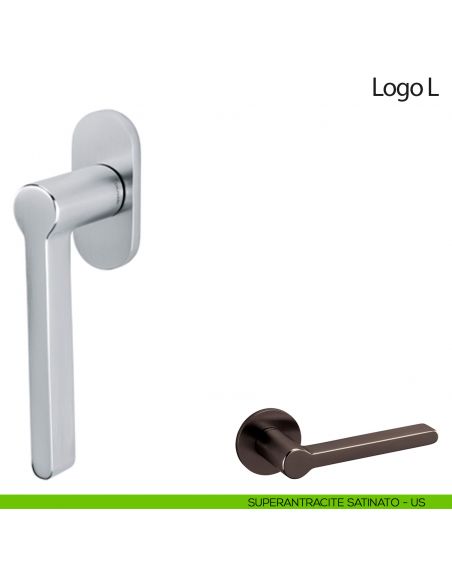 Maniglia per finestra martellina DK Logo L Olivari superantracite satinato