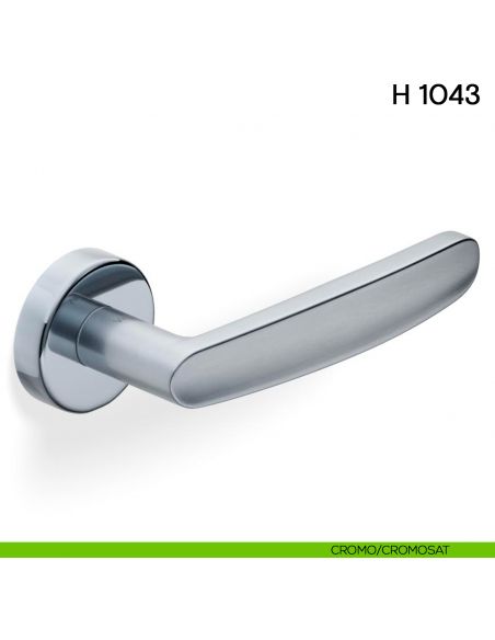 Maniglia per porta H 1043 Valli collezione Fusital con rosetta fine cromo - cromosat