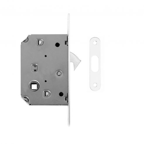 Maniglia per porta scorrevole quadrata con nottolino bianco opaco