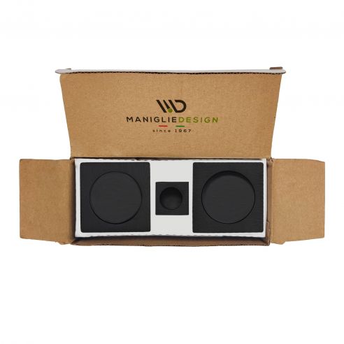 Maniglia per porta scorrevole quadrata cieca nero opaco