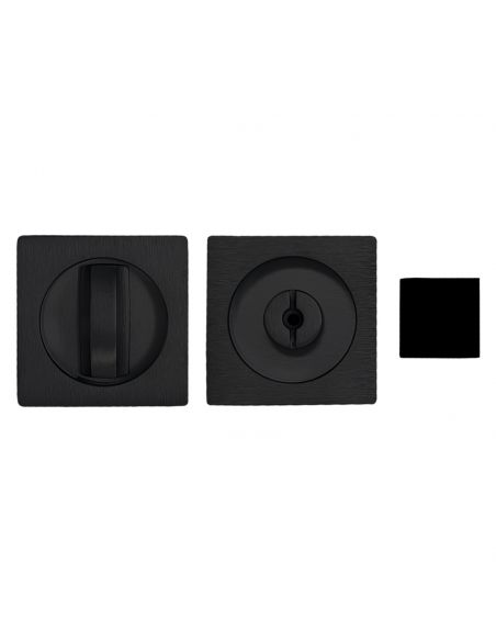 Maniglia per porta scorrevole quadrata con nottolino nero opaco