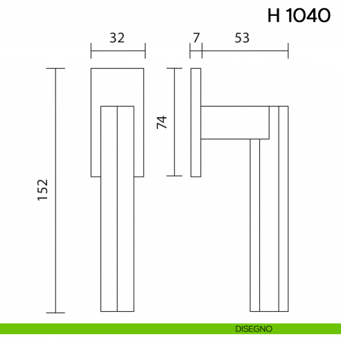 Maniglia per finestra martellina DK H 1040 Valli collezione Fusital con rosetta fine disegno