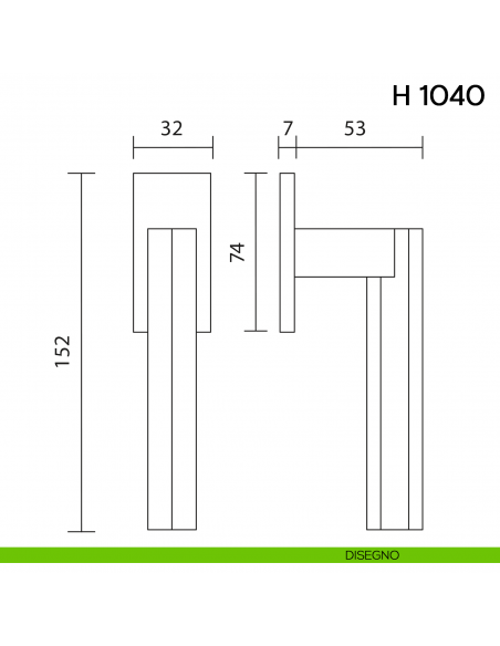 Maniglia per finestra martellina DK H 1040 Valli collezione Fusital con rosetta fine disegno