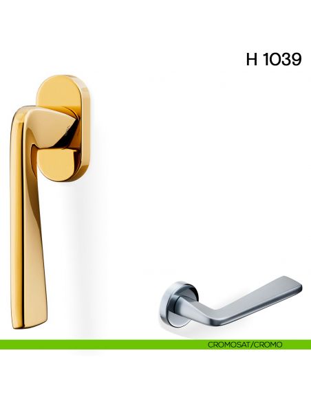 Maniglia per finestra martellina DK H 1039 Valli collezione Fusital con rosetta fine cromosat cromo