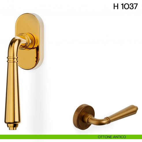Maniglia per finestra martellina DK H 1037 Valli collezione Lab ottone antico