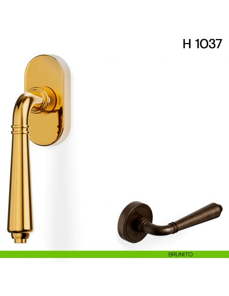 Maniglia per finestra martellina DK H 1037 Valli collezione Lab brunito