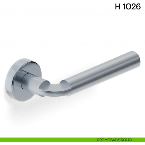 Maniglia per porta H 1026 Valli collezione Fusital con rosetta fine cromosat cromo