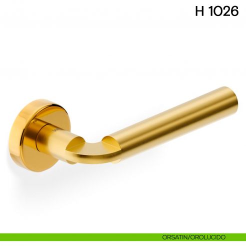 Maniglia per porta H 1026 Valli collezione Fusital con rosetta fine orsatin orolucido
