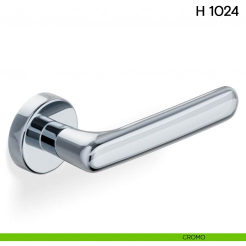 Maniglia per porta H 1024 Valli collezione Lab con rosetta fine cromo