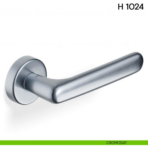 Maniglia per porta H 1024 Valli collezione Lab con rosetta fine cromosat