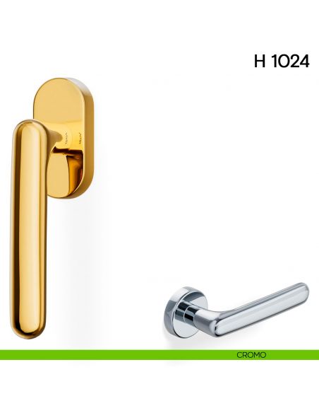 Maniglia per finestra martellina DK H 1024 Valli collezione Lab cromo