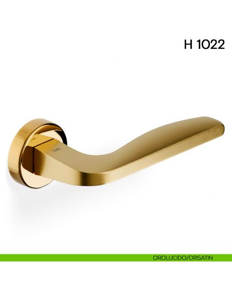 Maniglia per porta H 1022 Valli collezione Lab con rosetta fine orolucido orsatin