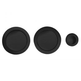 Maniglia per porta scorrevole tonda cieca nero opaco