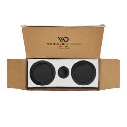 Maniglia per porta scorrevole tonda cieca nero opaco 2