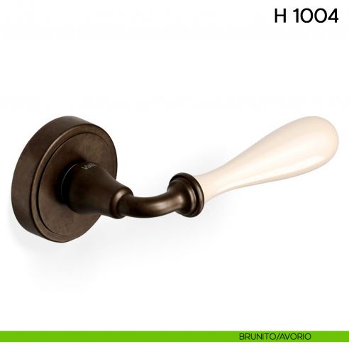 Maniglia per porta H 1004 Valli collezione Lab brunito - avorio