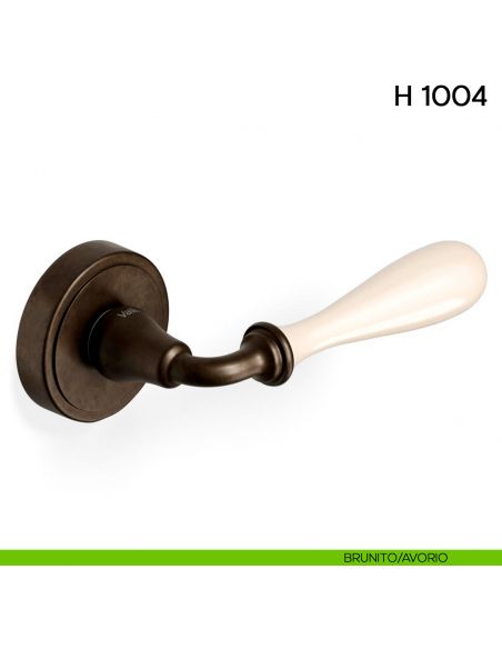 Maniglia per porta H 1004 Valli collezione Lab brunito - avorio