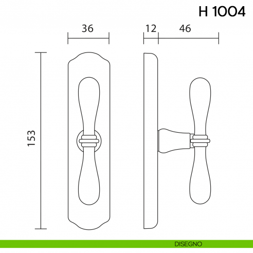 Maniglia per finestra cremonese H 1004 Valli collezione Lab disegno