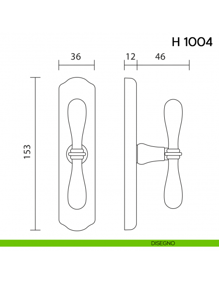 Maniglia per finestra cremonese H 1004 Valli collezione Lab disegno