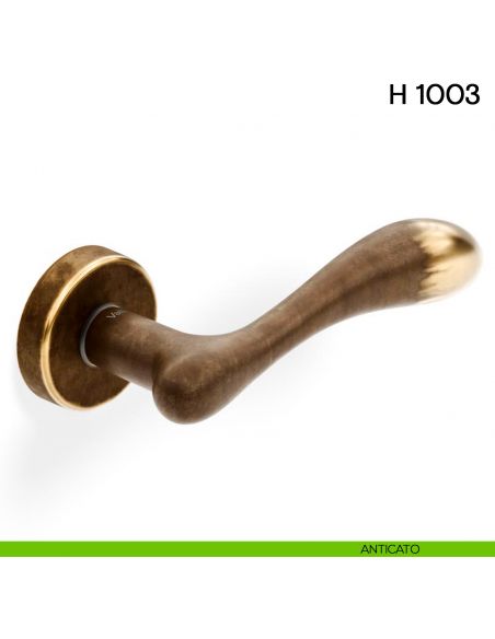 Maniglia per porta H 1003 Valli collezione Fusital con rosetta fine anticato