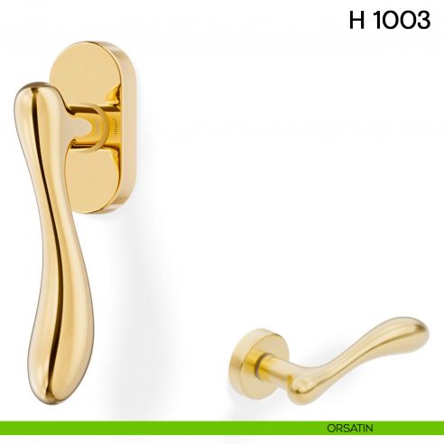 Maniglia per finestra martellina DK H 1003 Valli collezione Fusital con rosetta fine  orsatin