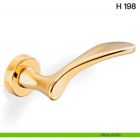 Maniglia per porta H 198 Valli collezione Fusital con rosetta fine orolucido