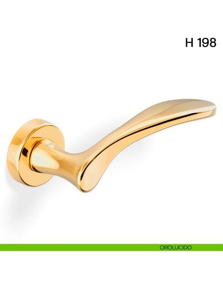 Maniglia per porta H 198 Valli collezione Fusital con rosetta fine orolucido