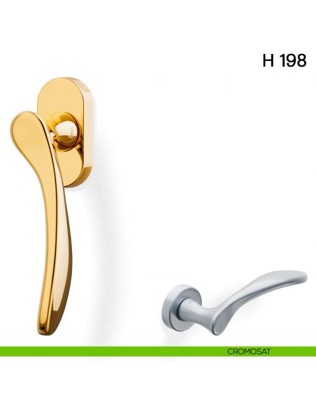 Maniglia per finestra martellina DK H 198 Valli collezione Fusital cromosat