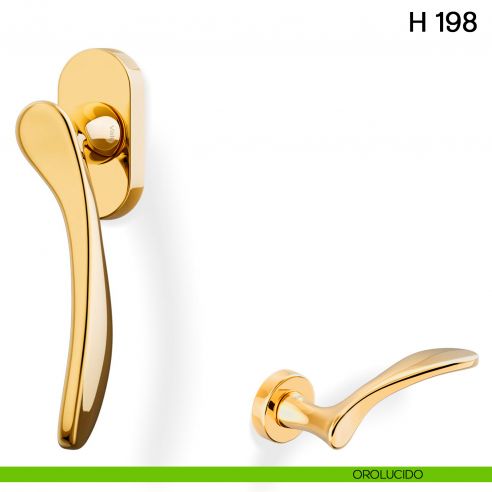 Maniglia per finestra martellina DK H 198 Valli collezione Fusital orolucido