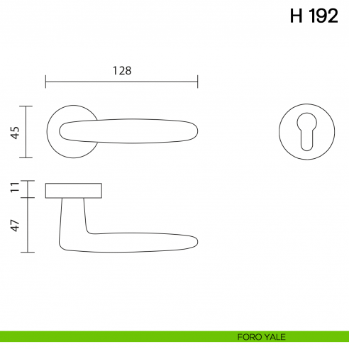 Maniglia per porta H 192 Valli collezione Lab foro yale