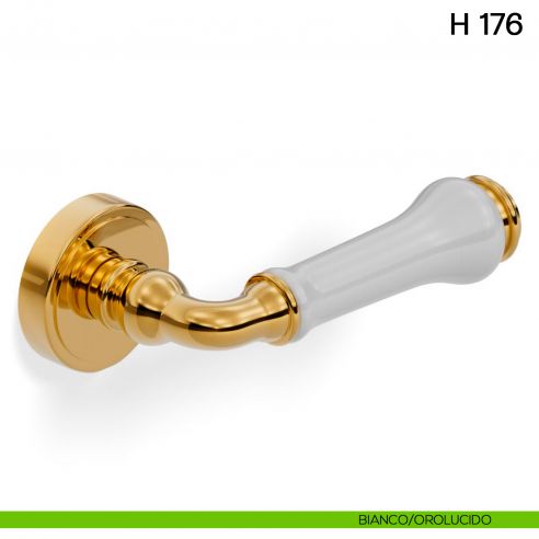 Maniglia per porta H 176 Valli collezione Lab bianco - orolucido