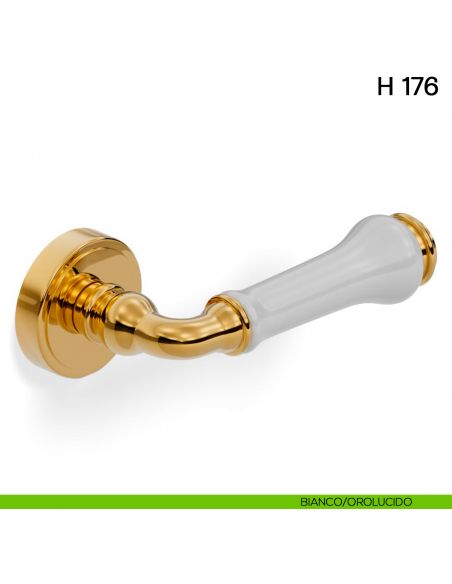 Maniglia per porta H 176 Valli collezione Lab bianco - orolucido