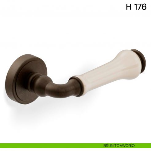 Maniglia per porta H 176 Valli collezione Lab brunito - avorio