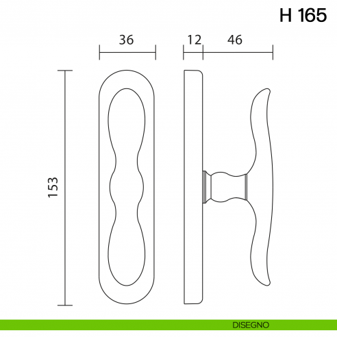 Maniglia per finestra cremonese H 165 Valli collezione Lab disegno