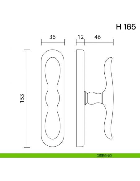 Maniglia per finestra cremonese H 165 Valli collezione Lab disegno