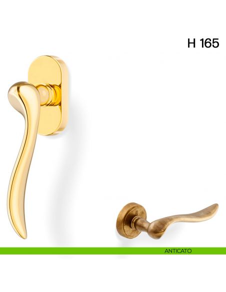 Maniglia per finestra martellina DK H 165 Valli collezione Lab anticato