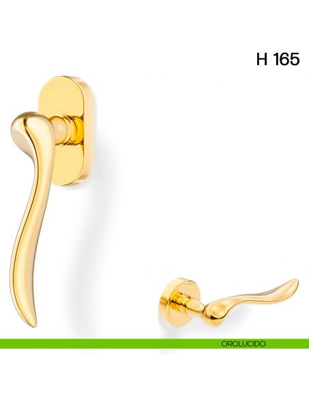 Maniglia per finestra martellina DK H 165 Valli collezione Lab orolucido
