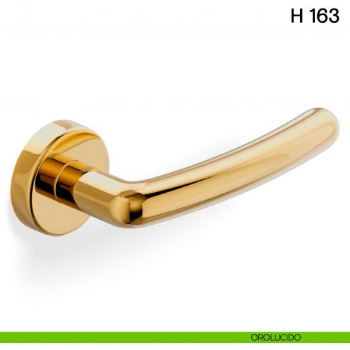 Maniglia per porta H 163 Valli collezione Lab con rosetta fine orolucido