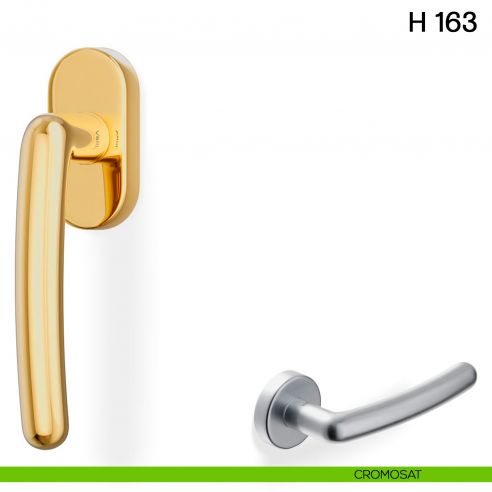 Maniglia per finestra martellina DK H 163 Valli collezione Lab con rosetta fine cromosat