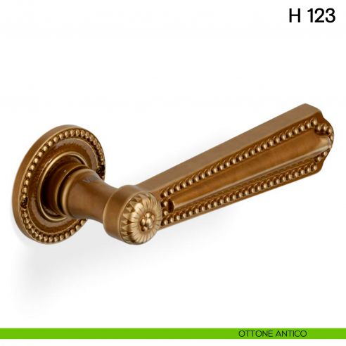 Maniglia per porta H 123 Valli collezione Lab ottone antico