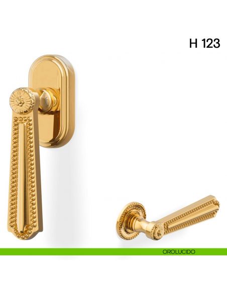 Maniglia per finestra martellina DK H 123 Valli collezione Lab orolucido