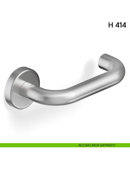 Maniglia per porta H 414 Valli collezione Lab acciaio inox satinato