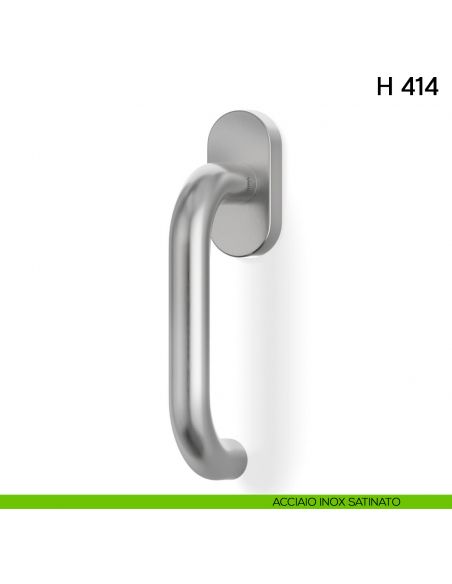 Maniglia per finestra martellina DK H 414 Valli collezione Lab acciaio inox satinato
