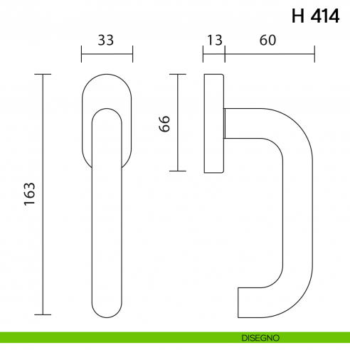 Maniglia per finestra martellina DK H 414 Valli collezione Lab disegno