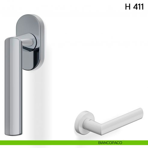 Maniglia per finestra martellina DK H 411 Valli collezione Lab biancopaco
