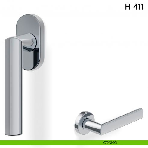 Maniglia per finestra martellina DK H 411 Valli collezione Lab cromo
