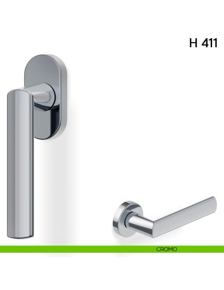 Maniglia per finestra martellina DK H 411 Valli collezione Lab cromo
