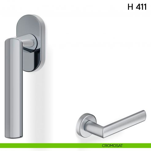 Maniglia per finestra martellina DK H 411 Valli collezione Lab cromosat